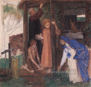 聖家族の過越祭 苦いハーブを集める ラファエル前兄弟団 ダンテ・ガブリエル・ロセッティ Oil Paintings